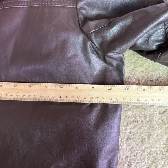 Vtg Cooper Coat Mens 42 L Brown Leather Jacket Removable Faux Fur Lined Made USA - Picture 9 of 10